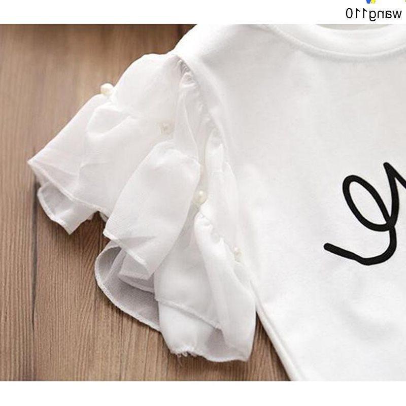 Girls' Summer Clothing Set T-Shirt & Hole Pants