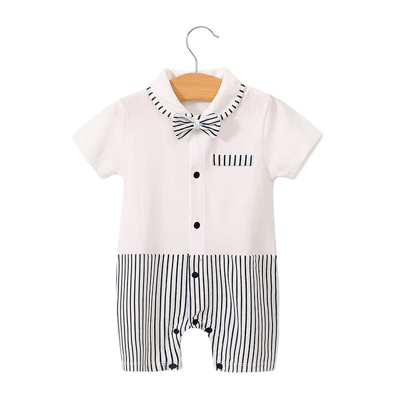 Short Sleeve Gentleman Romper for Newborns