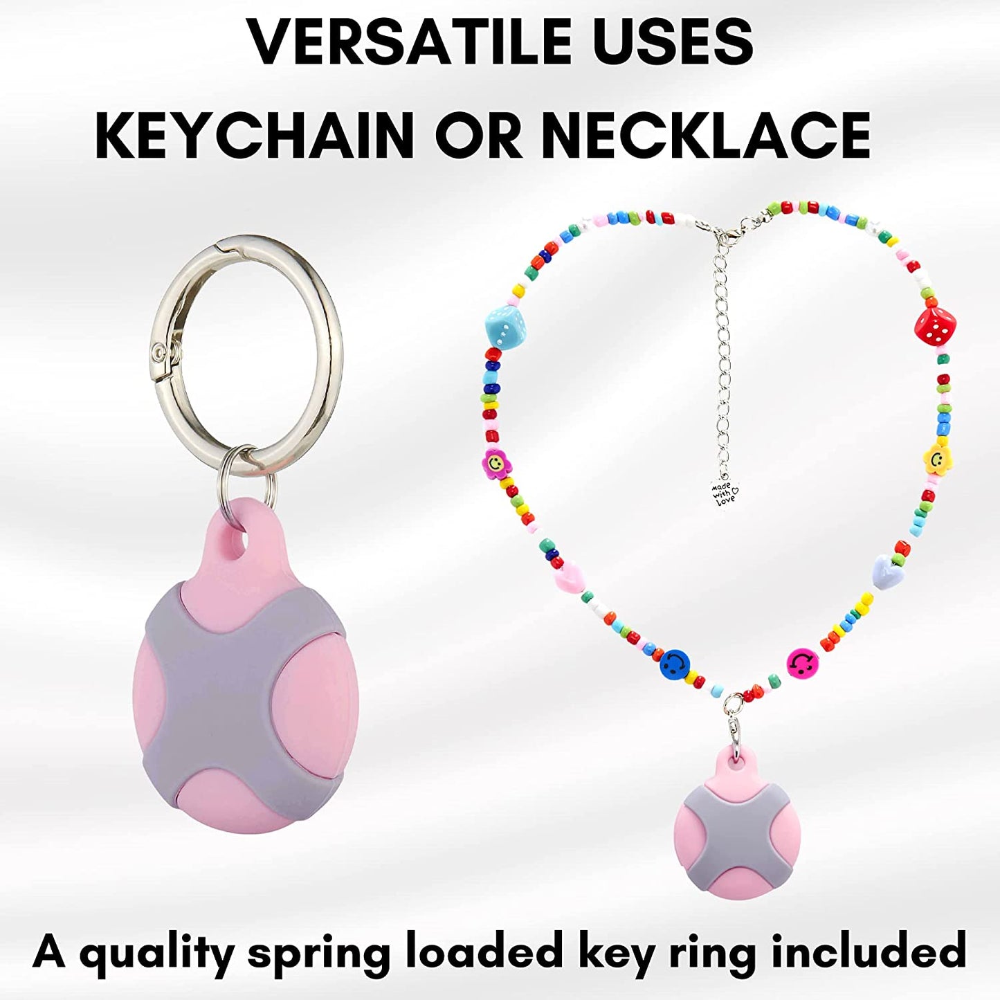 Airtag Necklace Kids - Airtag for Kids, Secure Discreet Airtag Holder for Kids & Adults, Adjustable Air Tag Necklace with Cute Pendant