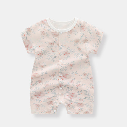 Thin Cotton Short-Sleeve Baby Jumpsuits