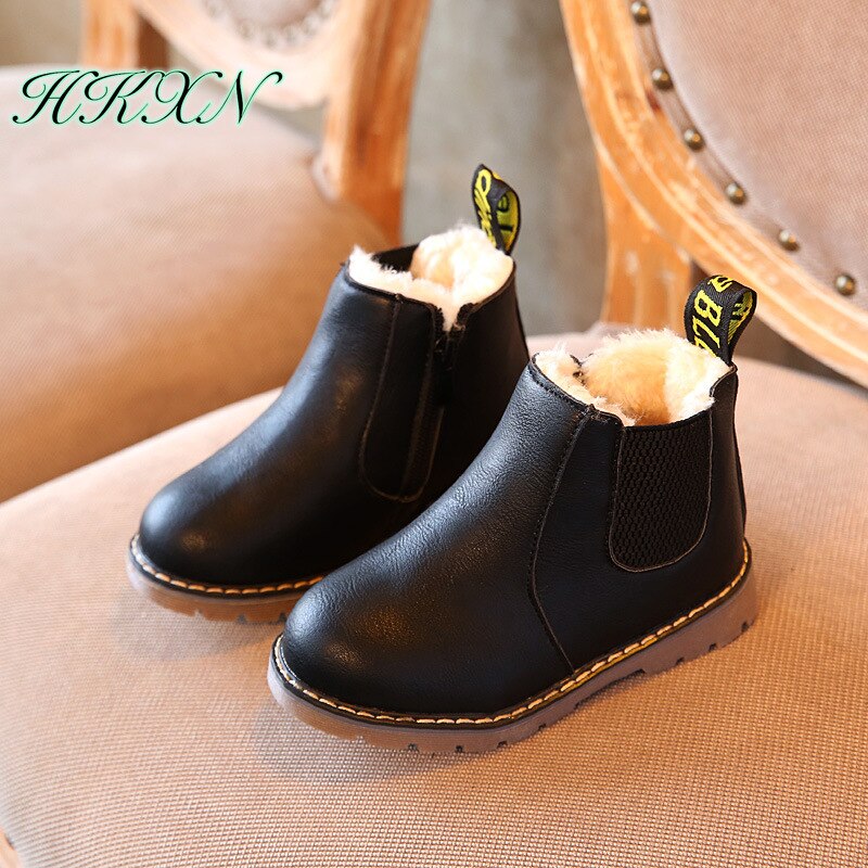 Limited Edition Kids Winter Leather Rain Boots