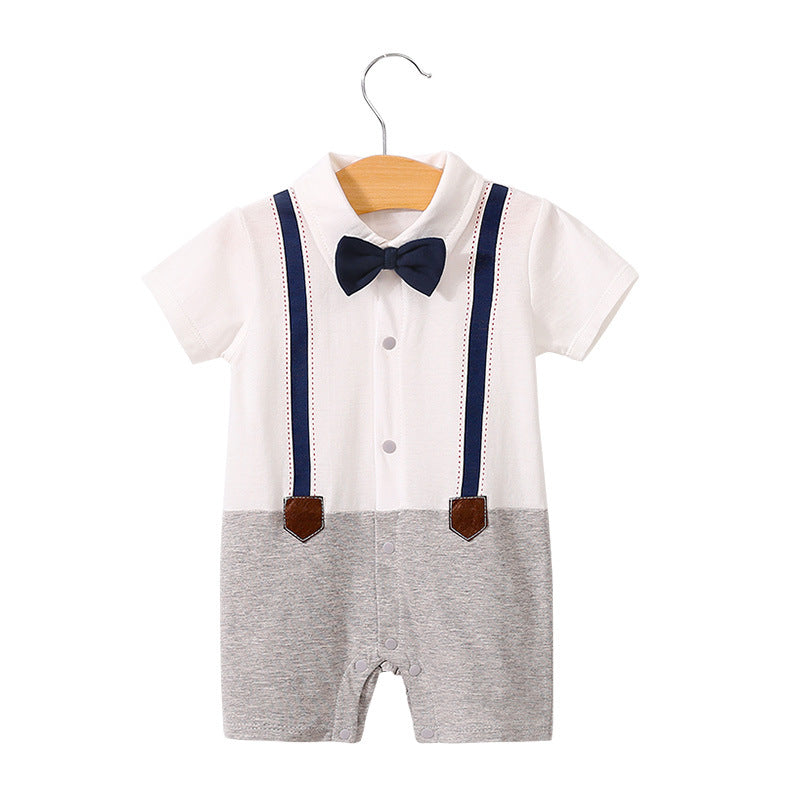Short Sleeve Gentleman Romper for Newborns