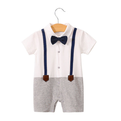 Short Sleeve Gentleman Romper for Newborns