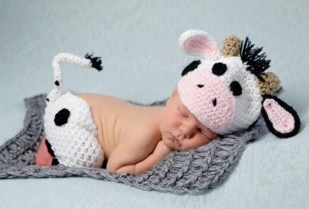 Cow Inspired Baby Clothes + Hat + Pants