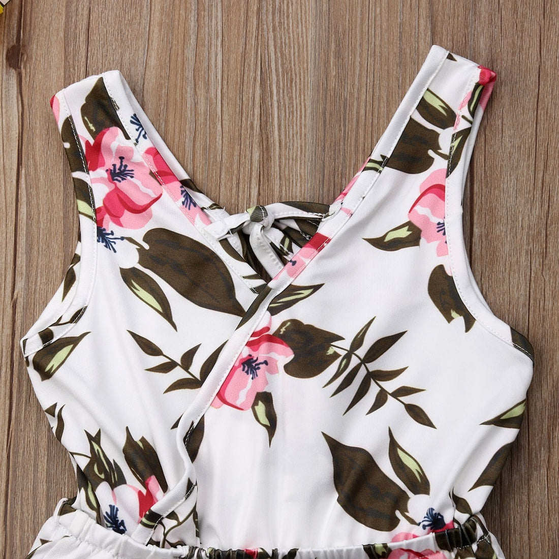 Cute Floral Sleeveless Romper Kimono Style for Girls