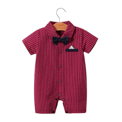 Short Sleeve Gentleman Romper for Newborns