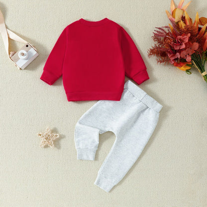 Infant Letter Print Hoodie & Pants 2-Piece Outfit