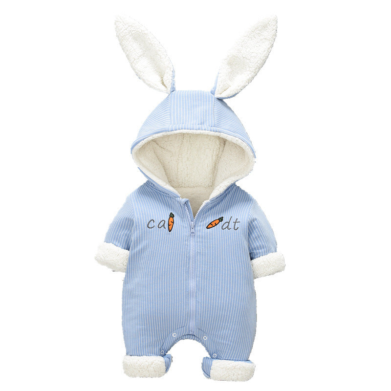 Winter Rabbit Style Cotton Jumpsuit For Toddlers