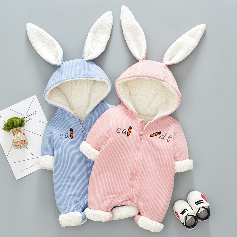 Winter Rabbit Style Cotton Jumpsuit For Toddlers