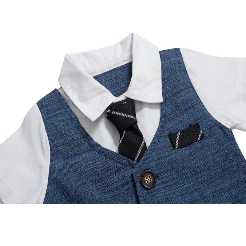 Baby Boys' Gentleman Jumpsuit Stylish Summer Outfit