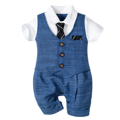 Baby Boys' Gentleman Jumpsuit Stylish Summer Outfit