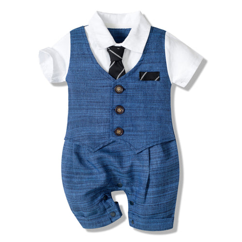 Baby Boys' Gentleman Jumpsuit Stylish Summer Outfit
