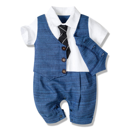 Baby Boys' Gentleman Jumpsuit Stylish Summer Outfit