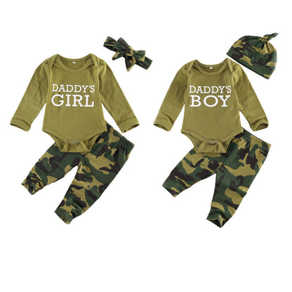 Trendy Camouflage Printed Children's Outfit Set