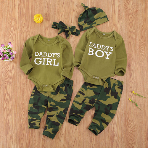 Trendy Camouflage Printed Children's Outfit Set