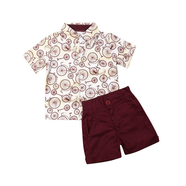 Baby Boys' Summer Gentleman Suit T-Shirt & Shorts