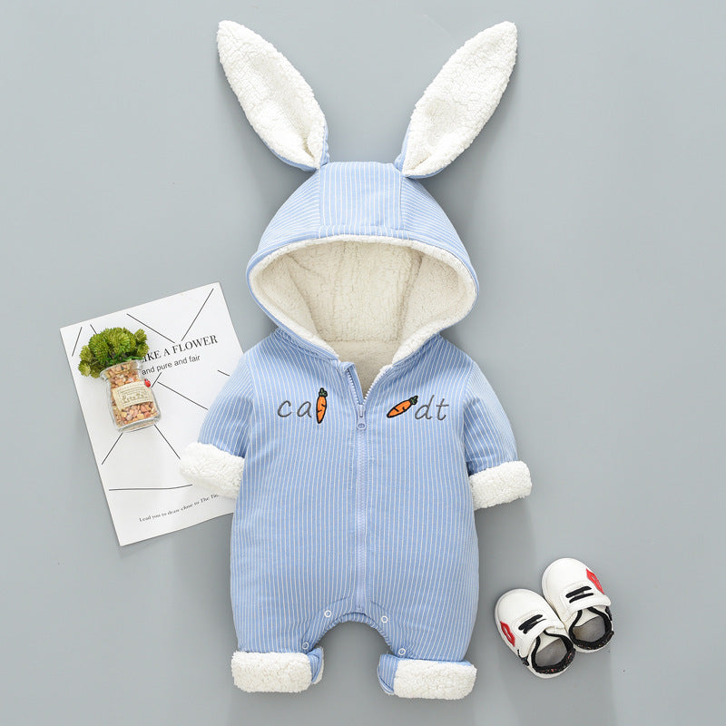 Winter Rabbit Style Cotton Jumpsuit For Toddlers