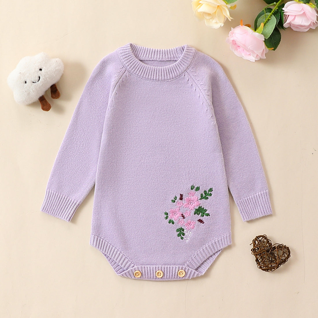 Cute Baby Girls Crotchet Sweater Romper