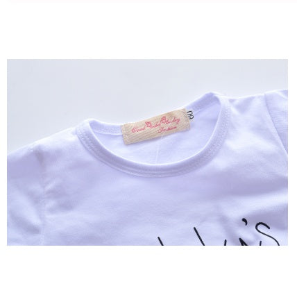 Daddy's Little Girl T-shirt, Cartoon Pants, Headband