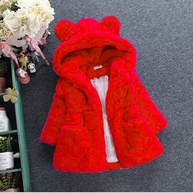 Girls Warm and Cozy Designer Fur Coat