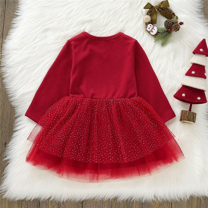 Baby Girl Christmas Dress Elk Tutu Princess Gown