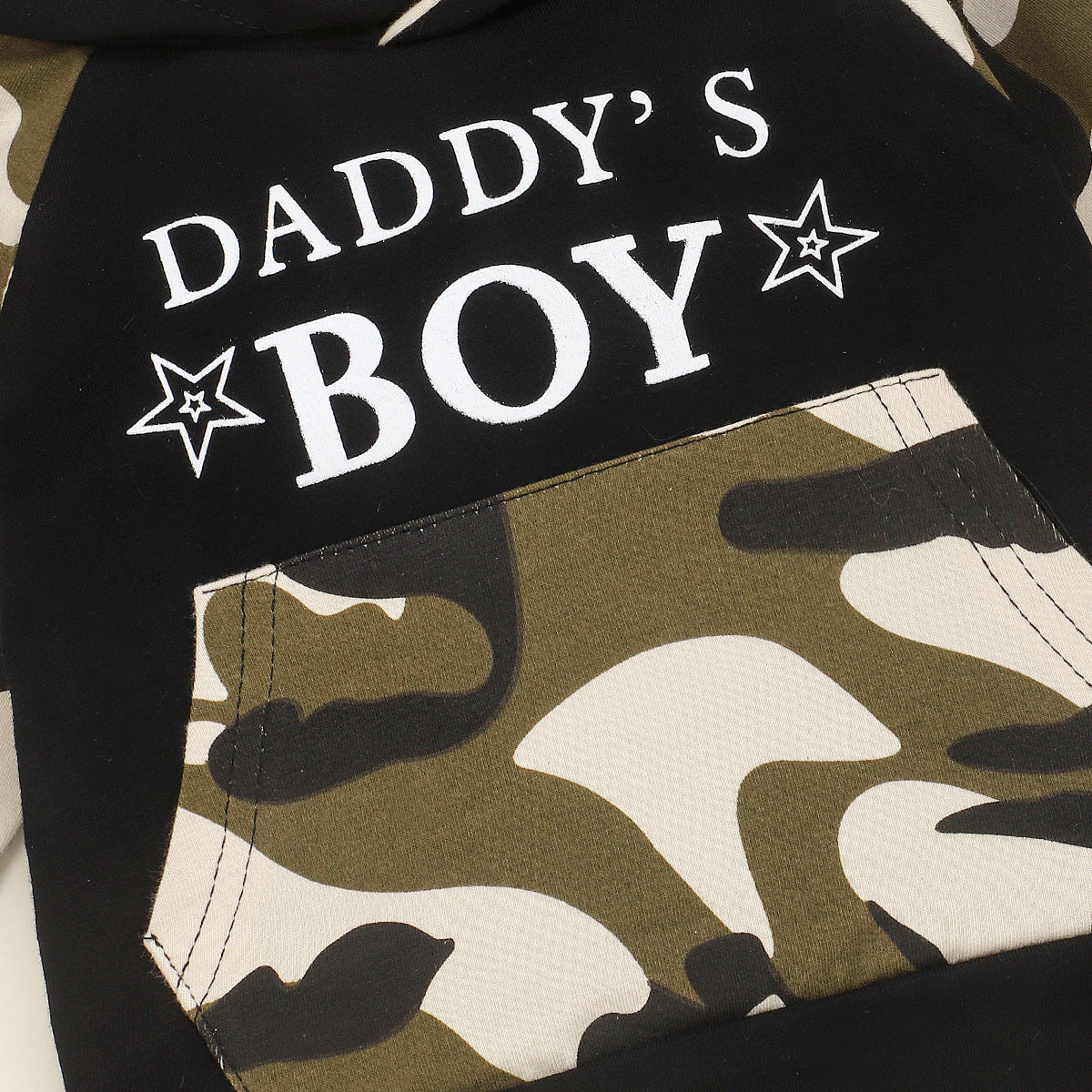 Hot Sale Boys Letter Camouflage Hooded Sweater