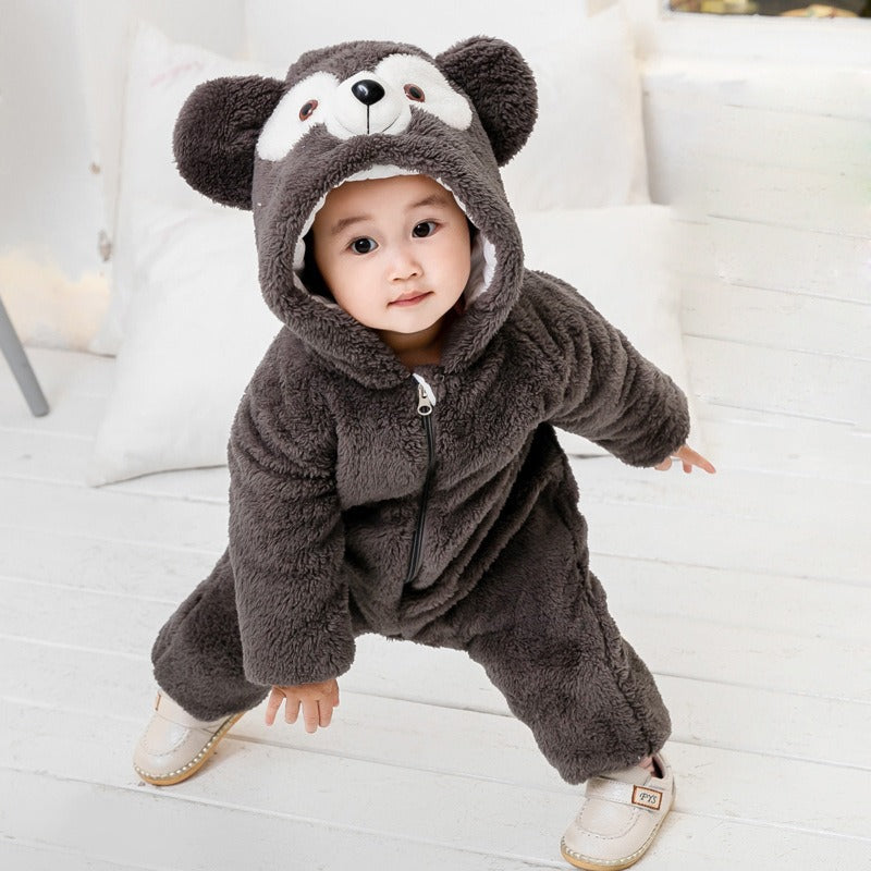 Thickened Newborn One-Piece Cozy Daffy Bear Design