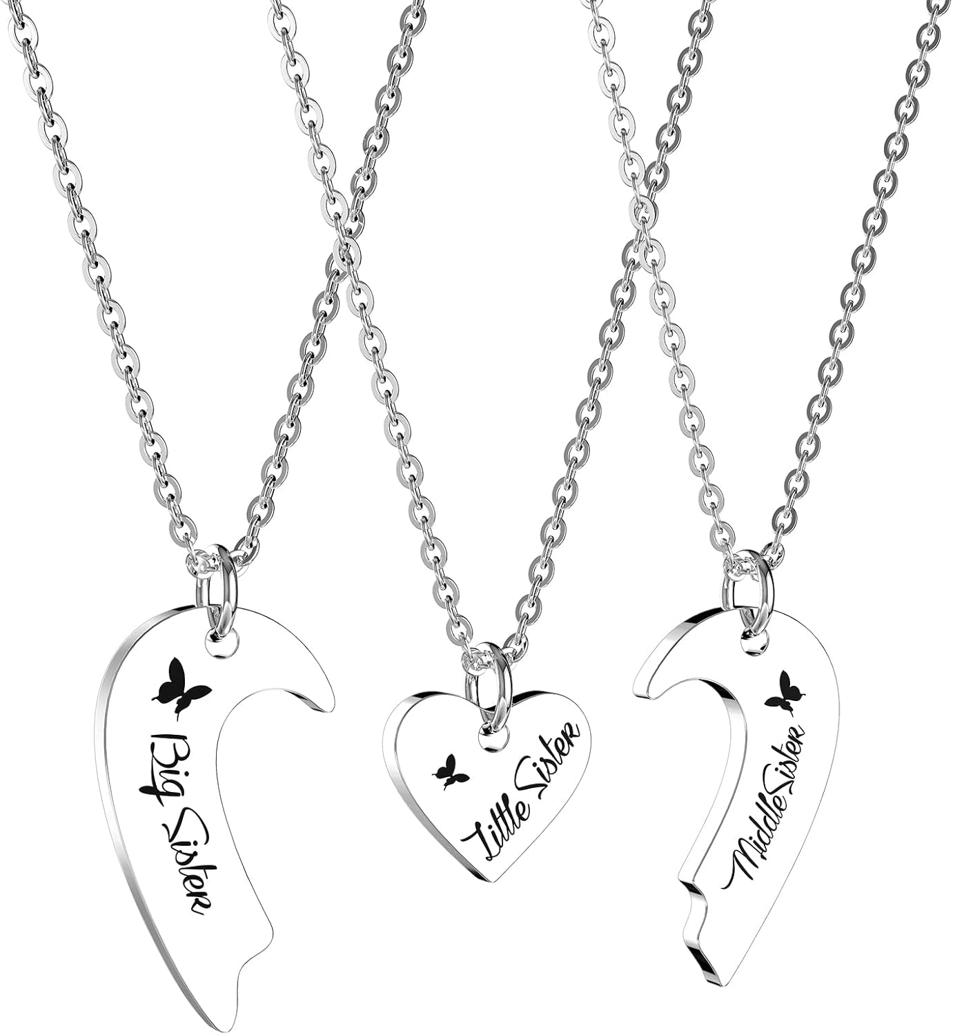 Sisters Best Friends Forever Matching BFF Necklace Set for 2 3 4,Mom Daughter Ne