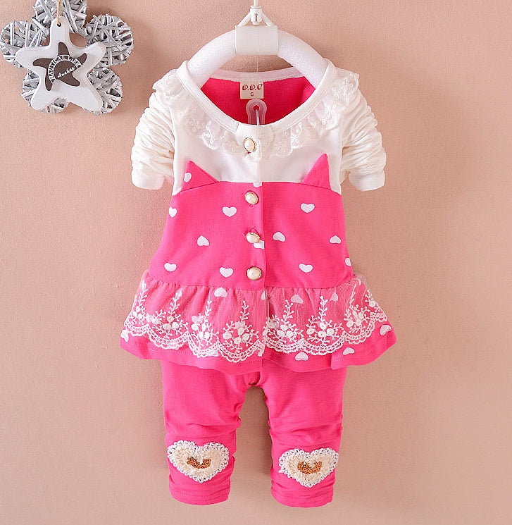 BibiCola Baby Girls Tracksuit | 2-Piece Top & Pants Set