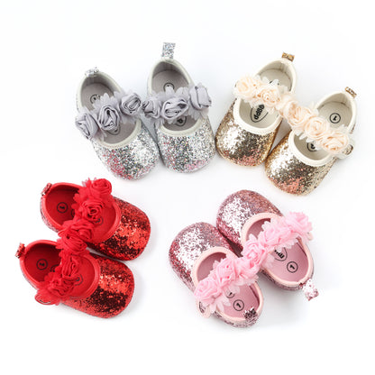 KIDSUN Baby Girl Flower Lace First Walkers Shoes