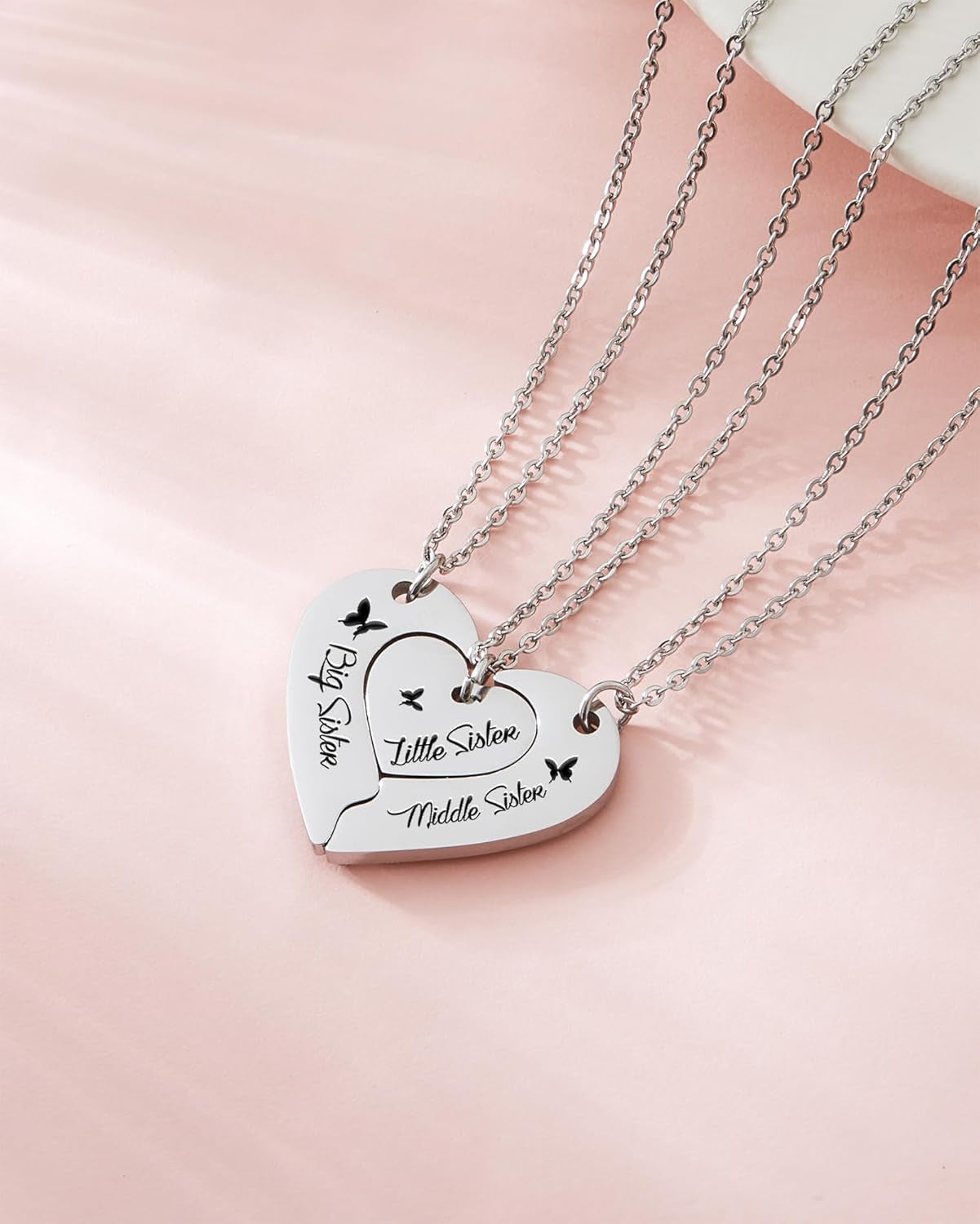 Sisters Best Friends Forever Matching BFF Necklace Set for 2 3 4,Mom Daughter Ne