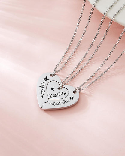 Sisters Best Friends Forever Matching BFF Necklace Set for 2 3 4,Mom Daughter Ne