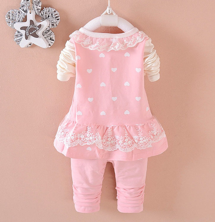 BibiCola Baby Girls Tracksuit | 2-Piece Top & Pants Set