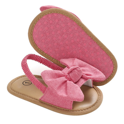 Baby Girls Soft Sole Flat Bow Knot Sandals