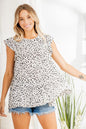 Heimish Full Size Tiered Ruffled Animal Print round Neck Blouse plus Size