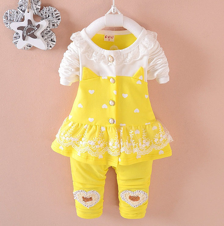 BibiCola Baby Girls Tracksuit | 2-Piece Top & Pants Set