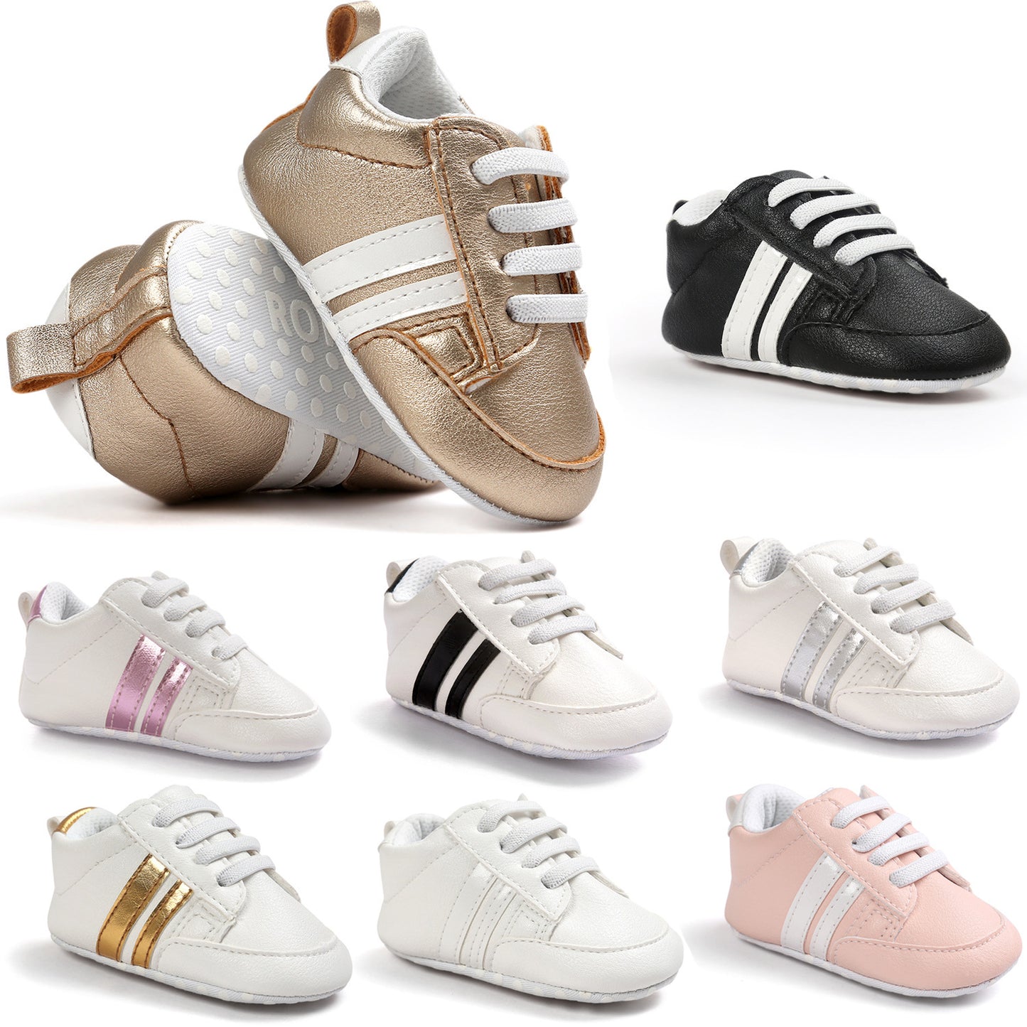 Soft PU Leather Baby Moccasins Non-slip Infant Shoes