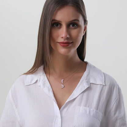 Mother Daughter Butterfly Necklaces, Matching Mommy and Me Butterfly Pendant Necklace Set for 2, Mom Daughter Chain Jewelry, Mother'S Day Gift (Gold)