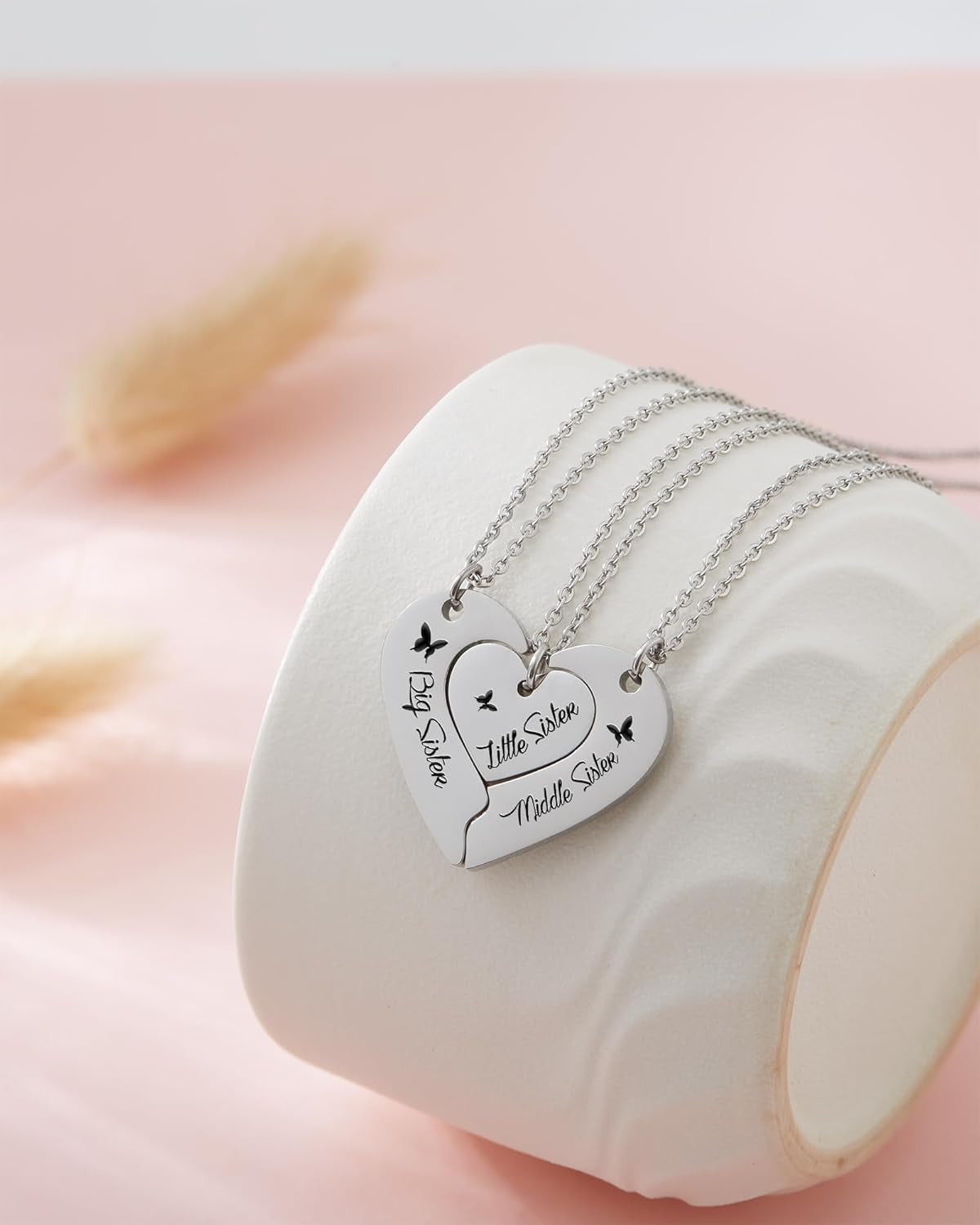 Sisters Best Friends Forever Matching BFF Necklace Set for 2 3 4,Mom Daughter Ne