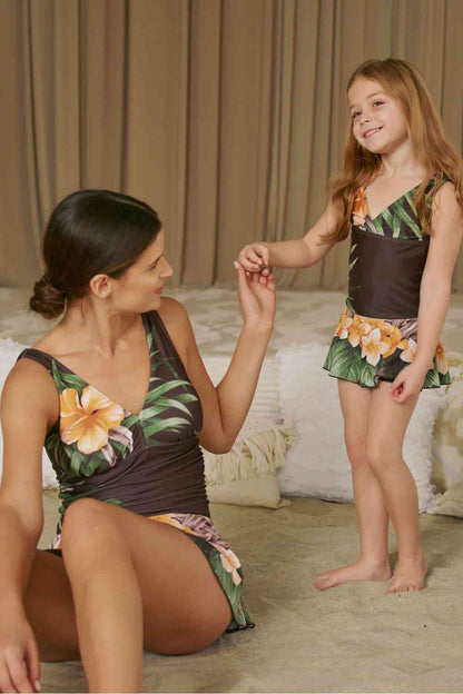Marina West Swim Dress Aloha Brown - Full Size Clear Waters Swim Dress