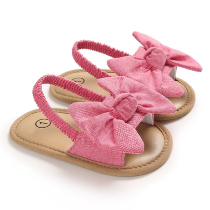 Baby Girls Soft Sole Flat Bow Knot Sandals