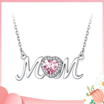 Mothers Day Gifts for Mom Sterling Silver Heart Birthstone Necklaces for Women,Birthday Jewelry Gifts for Her Girlfriend Wife Mom