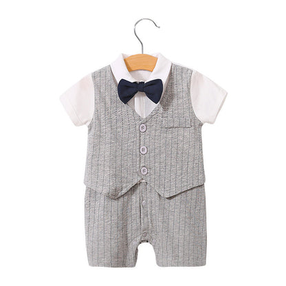 Short Sleeve Gentleman Romper for Newborns