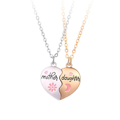 2Pcs/Set Mother and Daughter Parent Child Magnet Necklace for Children Birthday Party Gifts Jewelry Set