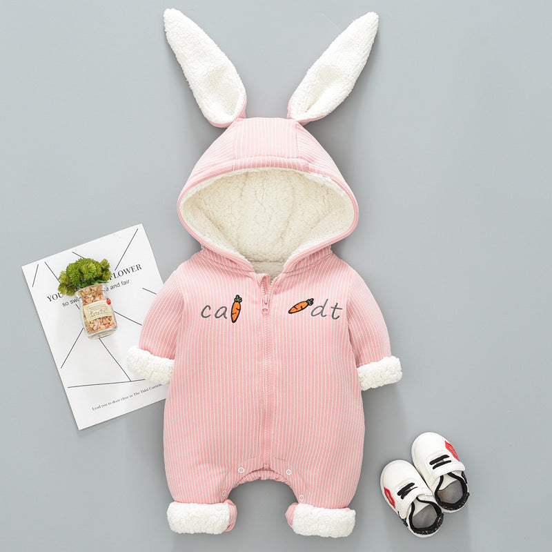 Winter Rabbit Style Cotton Jumpsuit For Toddlers