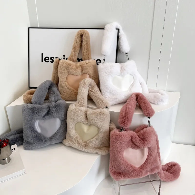 Fluffy Shoulder Bag Fashionable Autumn/Winter Plush Tote