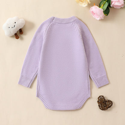 Cute Baby Girls Crotchet Sweater Romper