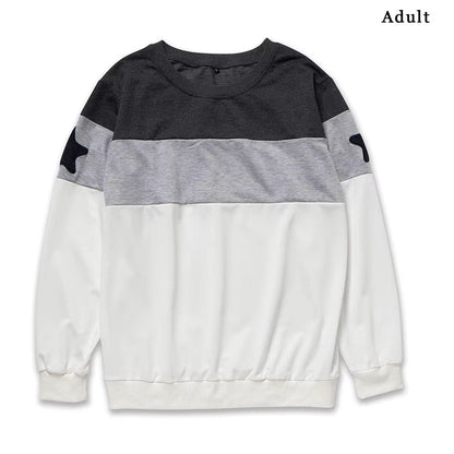 Family Matching Clothes Mom and Daughter Matching Clothes 2 Color Star Block Pullover Sweatshirt Same Family Clothes