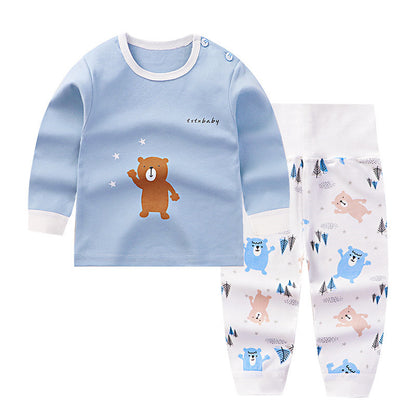New Baby Boy Cotton Long Sleeved Tshirt + Pants