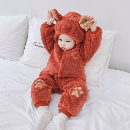 Newborn Winter Cotton Romper One-Piece Crawling Outfit